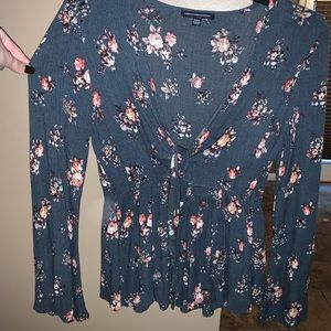 AEO floral blouse
